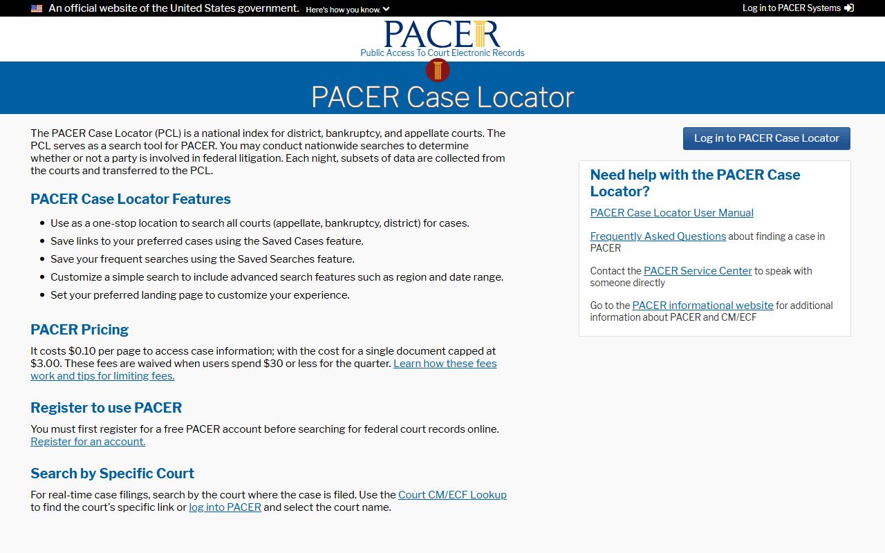 Delaware County court dockets PACER case locator