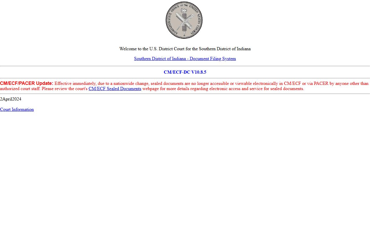 Delaware County court dockets Southern District CM ECF