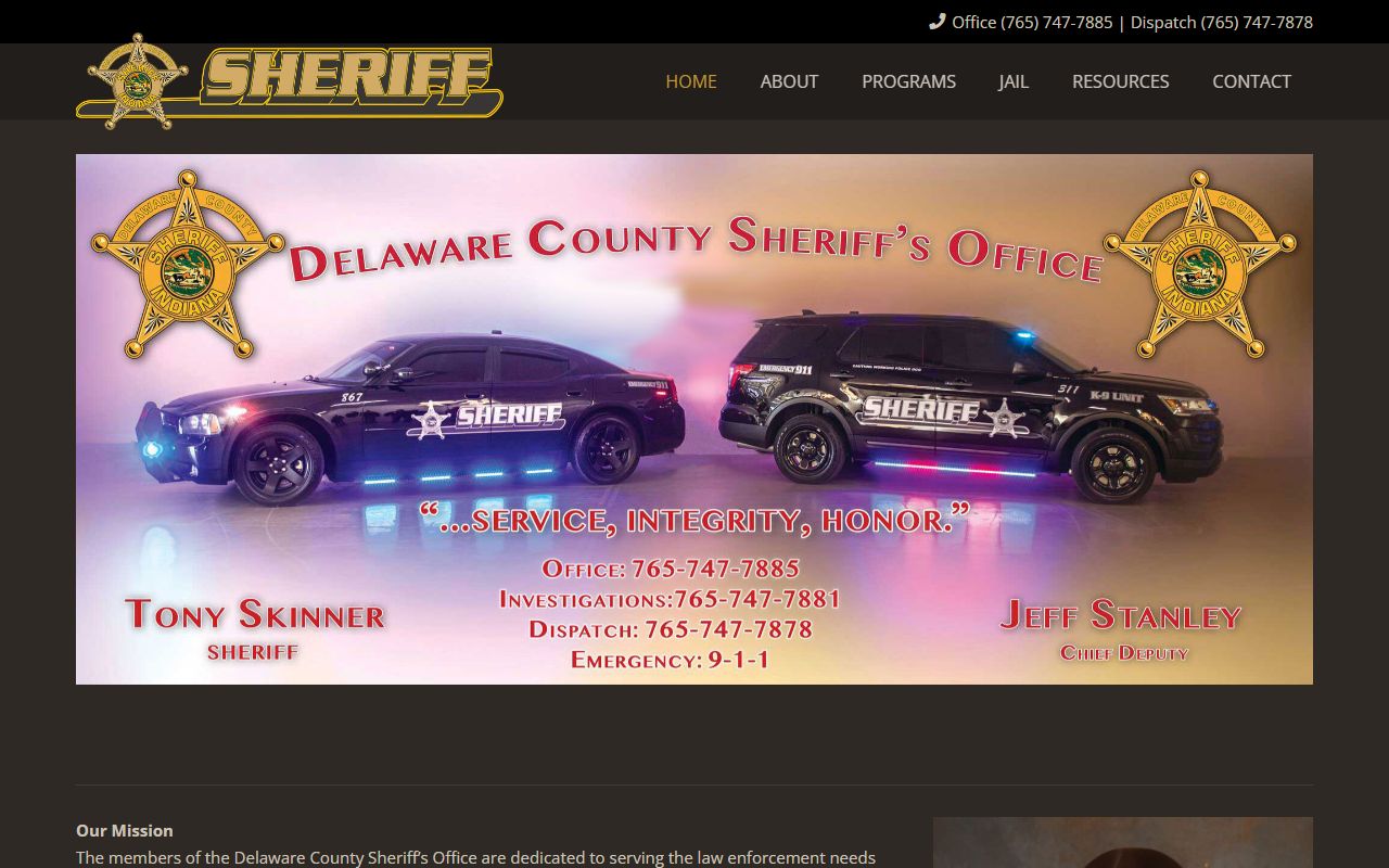 Delaware County inmate and sheriff records homepage
