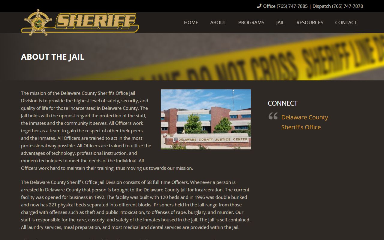 Delaware County inmate search about the jail