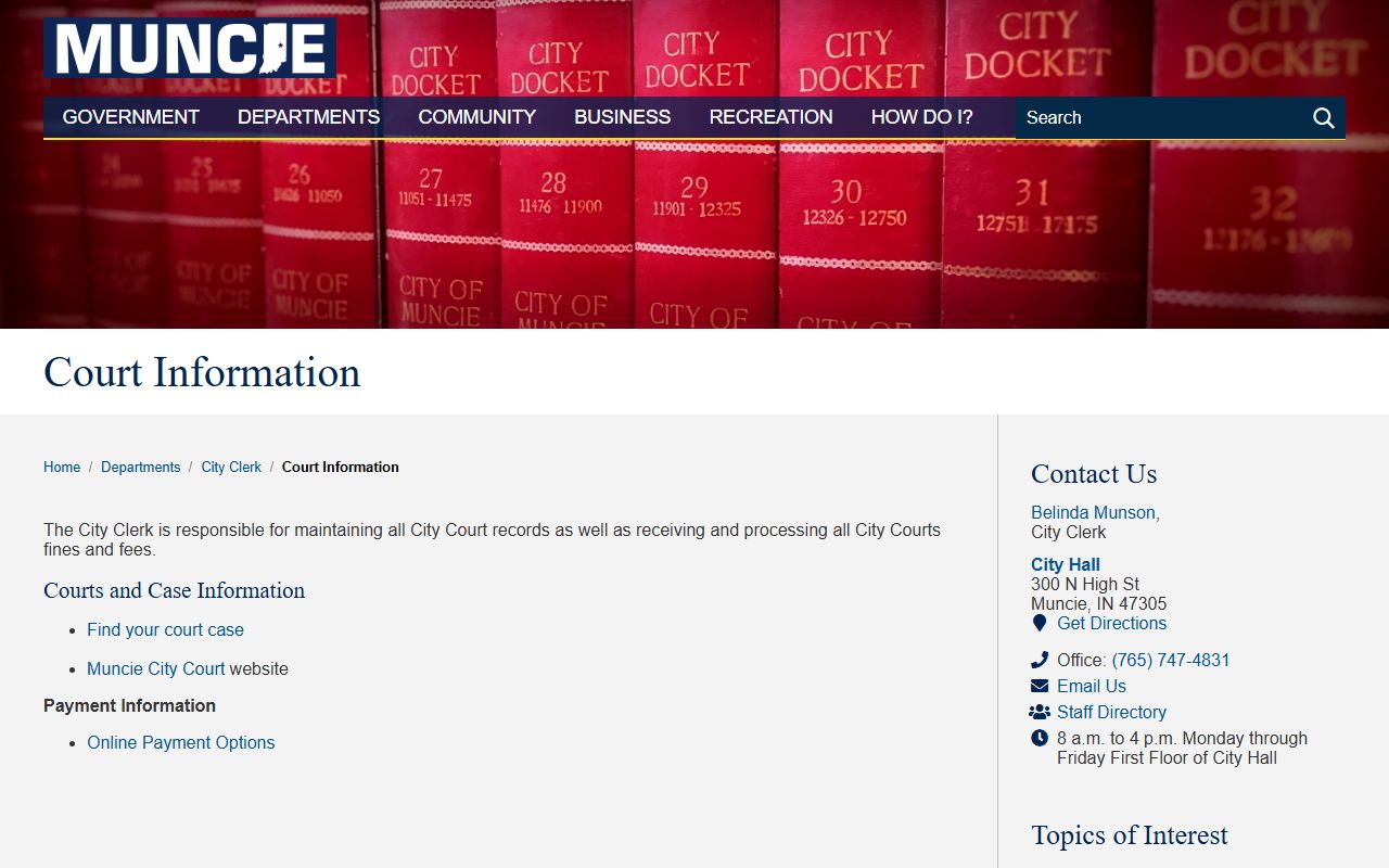 Delaware County warrant search Muncie court information