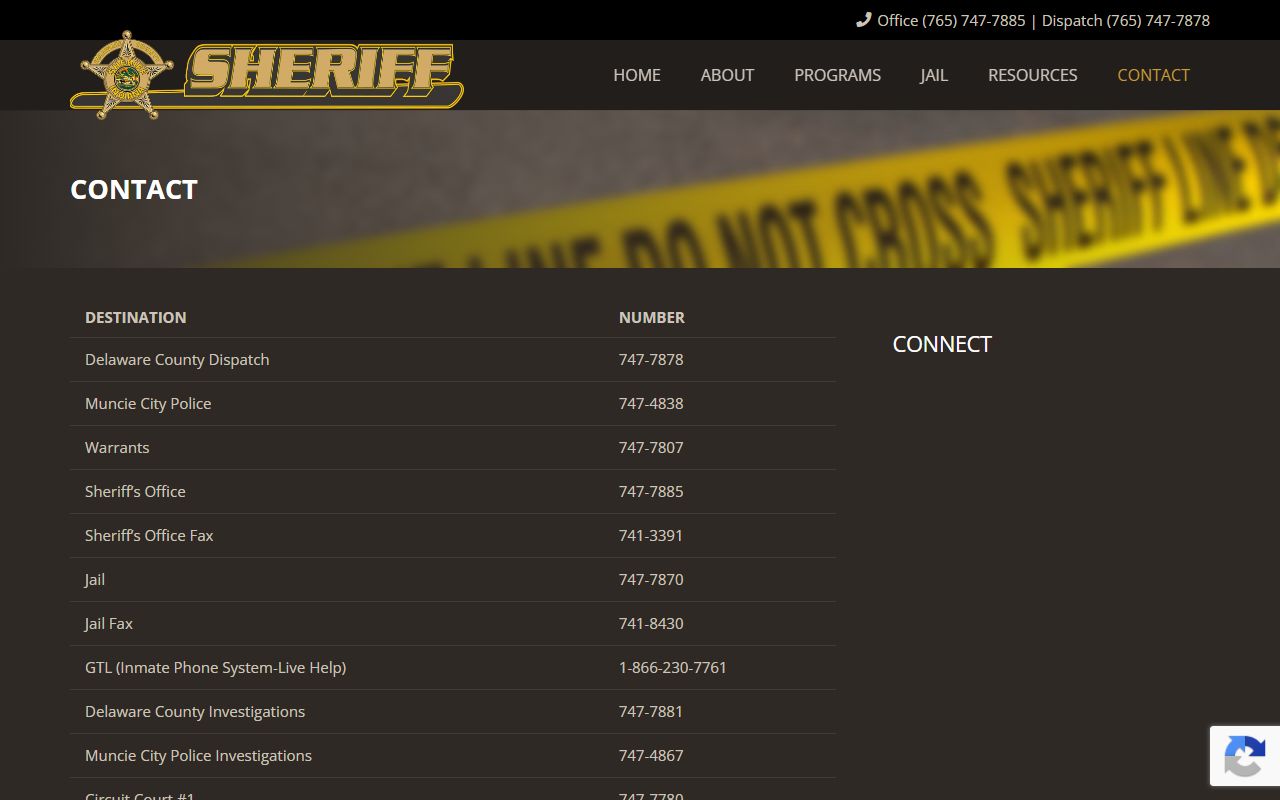 Delaware County warrant search sheriff contact table